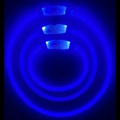 DOWNYPAWS - Collier lumineux rechargeable pour chien bleu taille l, circonférence 70 cm