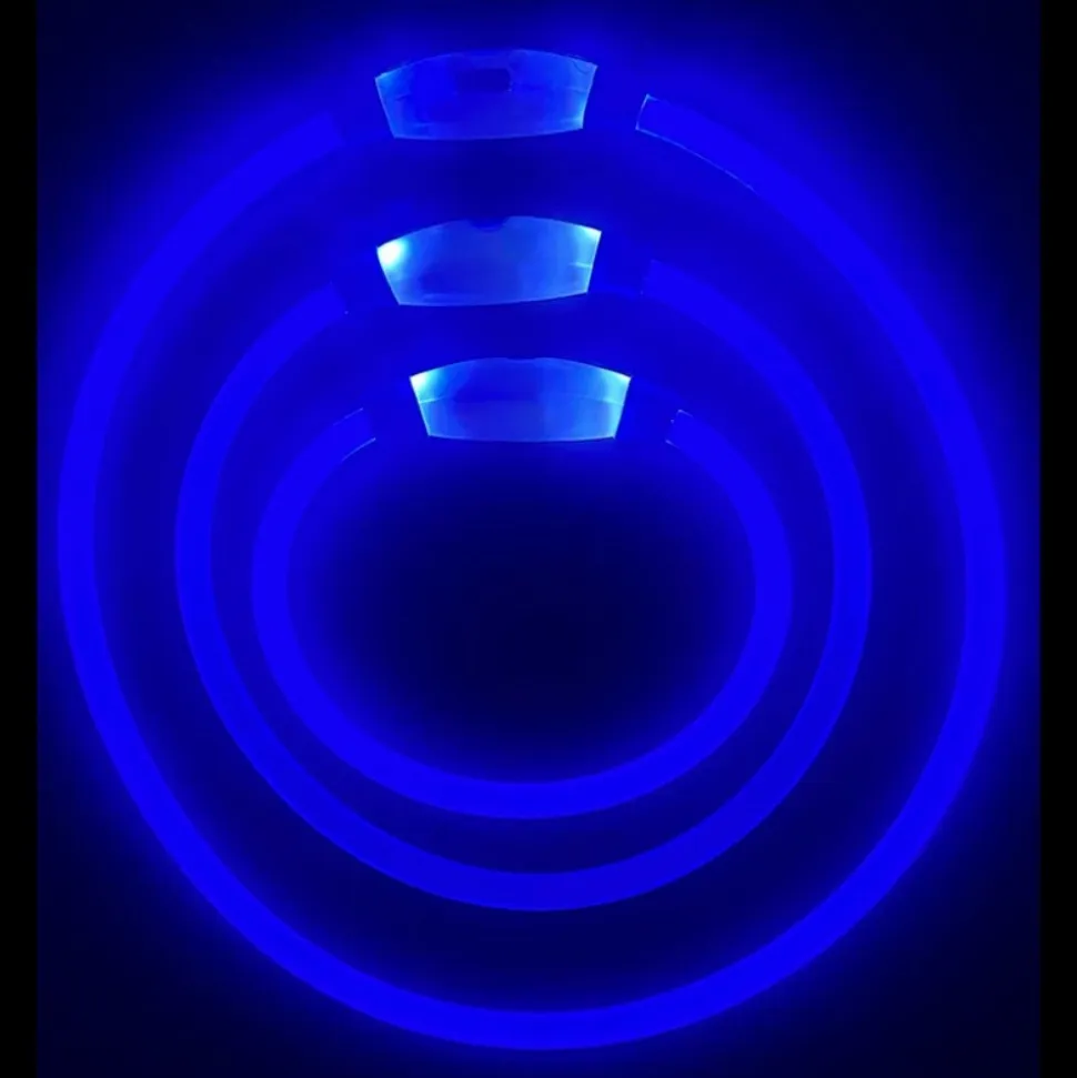 DOWNYPAWS - Collier lumineux rechargeable pour chien bleu taille l, circonférence 70 cm