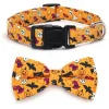 DOWNYPAWS - Collier pour chien d'halloween avec motifs de citrouille, fantôme et chauve - souris taille s : 1,5*40cm jaune