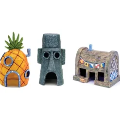 DOWNYPAWS - Décoration d'aquarium-décoration d'aquariumbob l'éponge-ensemble 3 pièces
