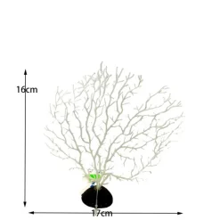 DOWNYPAWS - Décoration en corail et micro-plantes pour aquarium blanc