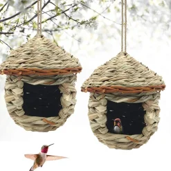 DOWNYPAWS - 2 décorations de nid d'oiseau tissées à la main