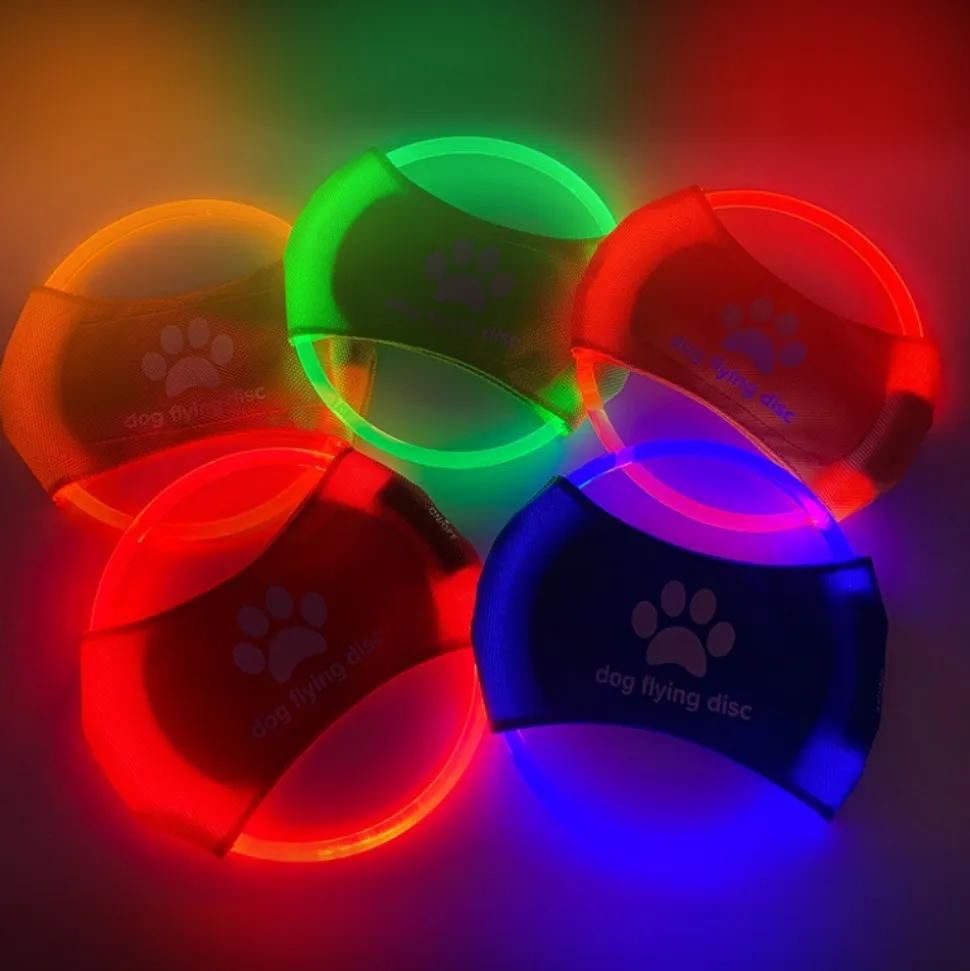 DOWNYPAWS - Discovolant lumineux rechargeable avec led pour chien lumière colorée