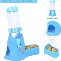 DOWNYPAWS - Distributeur automatique d'eau - 3 en 1 avec socle pour petits animaux