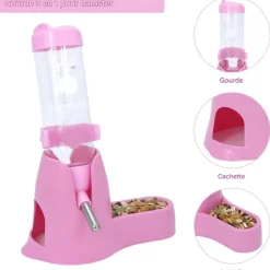 DOWNYPAWS - Distributeur automatique d'eau - 3 en 1 avec socle pour petits animaux