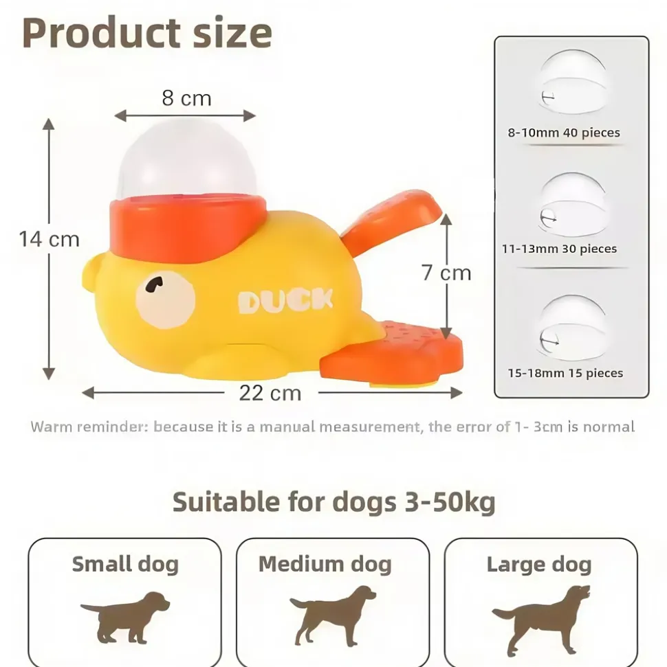 DOWNYPAWS - Distributeur automatique de nourriture pour chien : jouet interactif pour dresseur actionné par un bouton