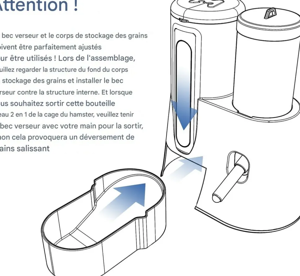 DOWNYPAWS - Distributeur d'eau - automatique sans goutte avec matériaux sûrs pour petits animaux