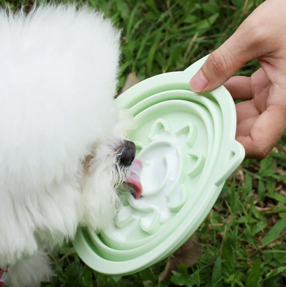 DOWNYPAWS - 2en1 bol anti - glouton pour chien - 650ml - bol de voyage à alimentation lente pour une alimentation saine - pliable