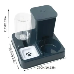 DOWNYPAWS - Ensemble Distributeur De Nourriture Et Fontaine à Eau 2 En 1 Pour Animaux De Compagnie