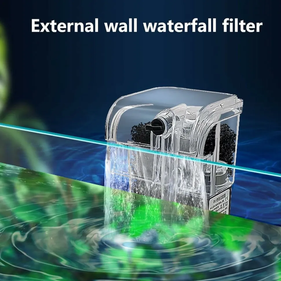DOWNYPAWS - Filtre cascade 3 en 1 pour aquarium - puissant et silencieux