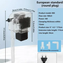 DOWNYPAWS - Filtre cascade 3 en 1 pour aquarium - puissant et silencieux