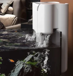 DOWNYPAWS - Filtre pour aquarium: générateur d'oxygène pompe de circulation et petite cascade en un - filtre mural pour purification de l'eau