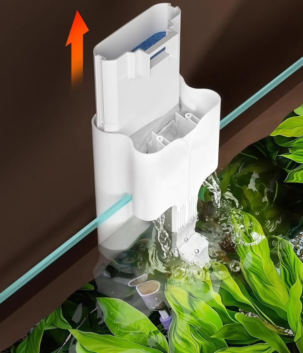 DOWNYPAWS - Filtre pour aquarium: générateur d'oxygène pompe de circulation et petite cascade en un - filtre mural pour purification de l'eau