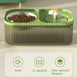 DOWNYPAWS - Fontaine à Eau Automatique Pour Chat, Gamelle En Acier Inoxydable