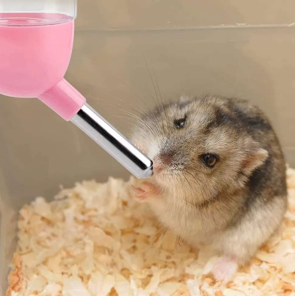 DOWNYPAWS - Fontaine à eau automatique pour hamsters-400 ml - 3 pièces - rose + vert + jaune