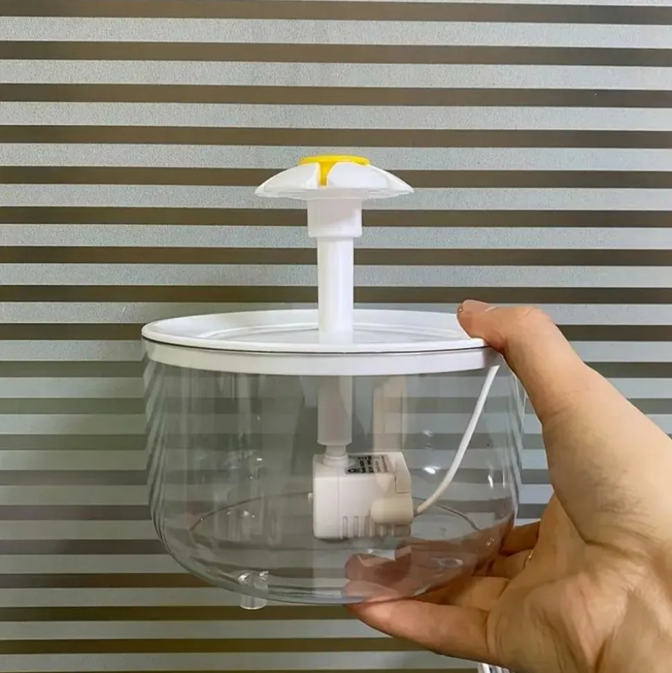 DOWNYPAWS - Fontaine à Eau Transparente Ultra-Silencieuse, Alimentée Par USB Pour Animaux De Compagnie