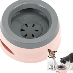 DOWNYPAWS - Gamelle pour chien-gamelle d'eau anti-débordement-en voiture-rose-15.3x18.9x8cm