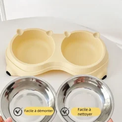 DOWNYPAWS - Gamelle surélevée double bol pour chat