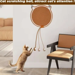 DOWNYPAWS - Grattoir tapis ronde - protection meubles et jeu chat