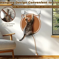 DOWNYPAWS - Grattoir tapis ronde - protection meubles et jeu chat