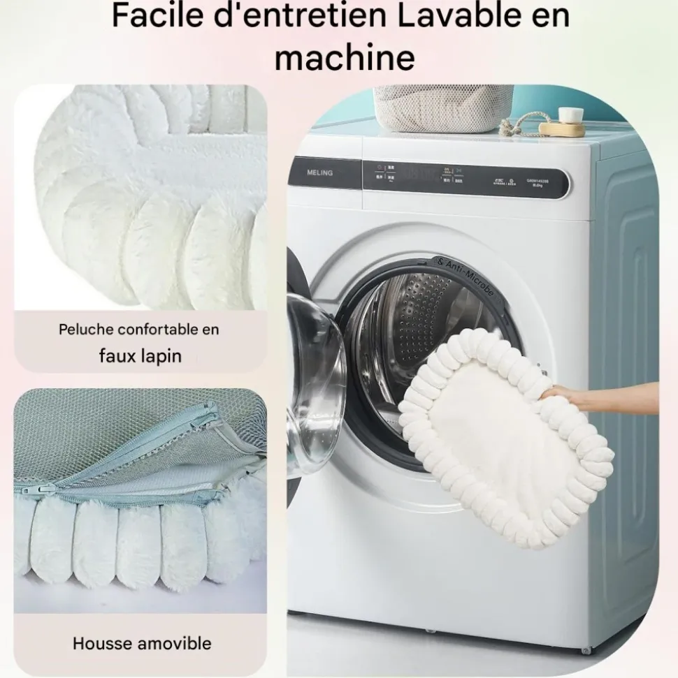 DOWNYPAWS - Hamac chat fenêtre 52*30cm peluche-peut supporter des animaux pesant 20 kg-blanc