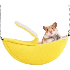 DOWNYPAWS - Hamac maison chaude - peluche jaune pour petits animaux