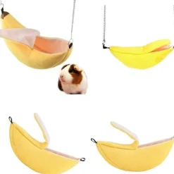 DOWNYPAWS - Hamac maison chaude - peluche jaune pour petits animaux