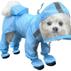 DOWNYPAWS - Imperméable pour chien- avec sac de rangement-taille m : longueur du dos : 32 cm