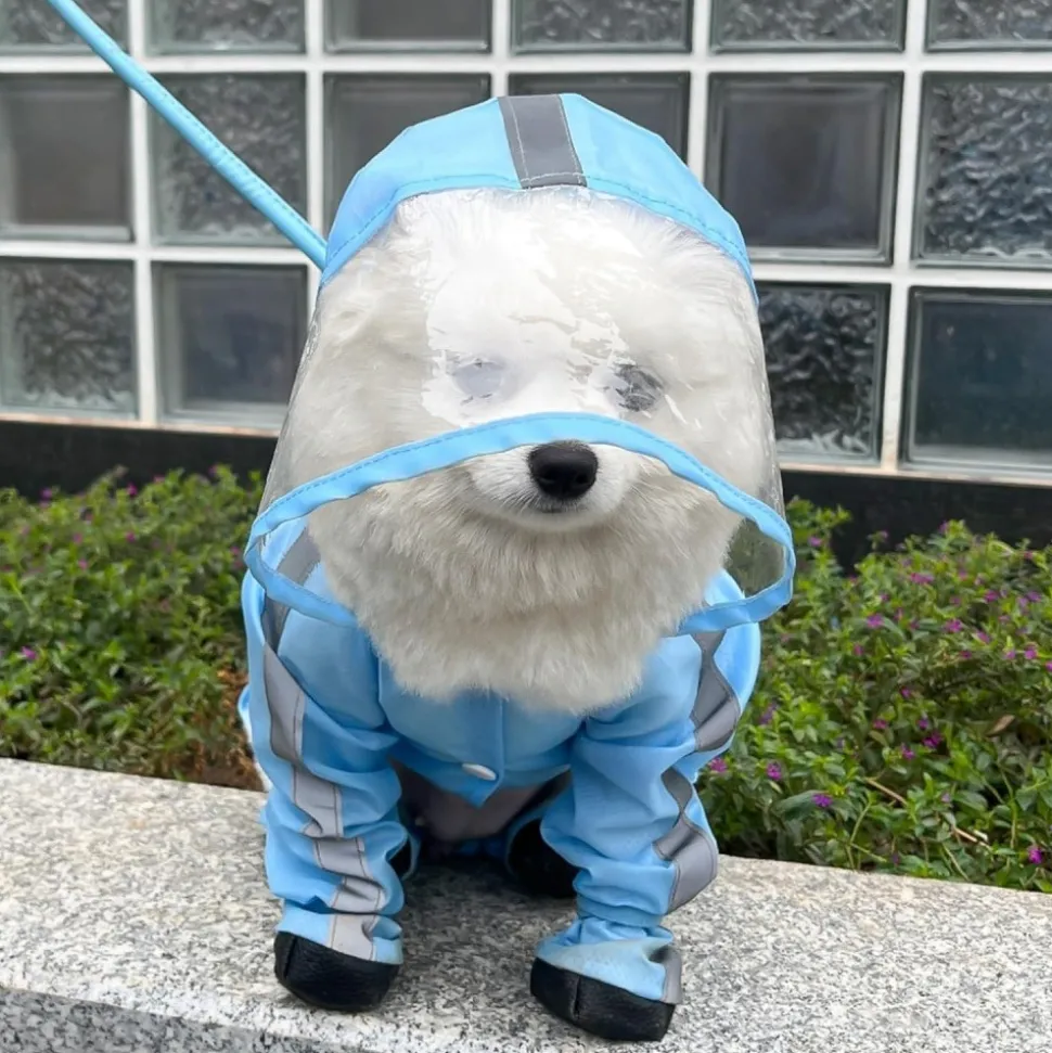 DOWNYPAWS - Imperméable pour chien- avec sac de rangement-taille m : longueur du dos : 32 cm