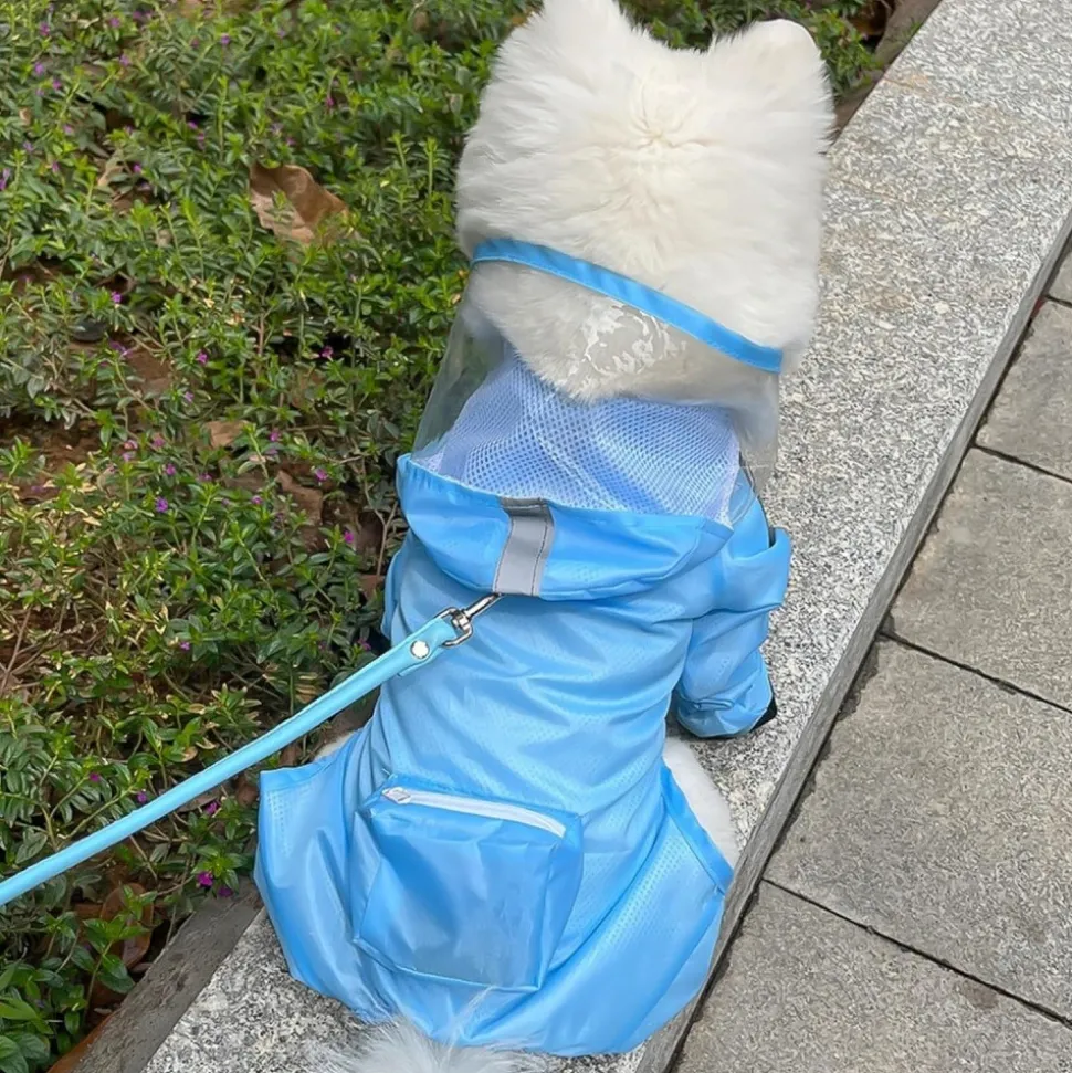 DOWNYPAWS - Imperméable pour chien- avec sac de rangement-taille m : longueur du dos : 32 cm