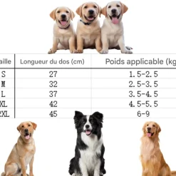 DOWNYPAWS - Imperméable pour chien- avec sac de rangement-taille m : longueur du dos : 32 cm