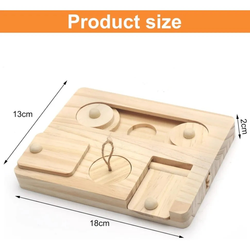 DOWNYPAWS - Jouet de recherche de nourriture - en bois pour cochons d'inde et hamsters