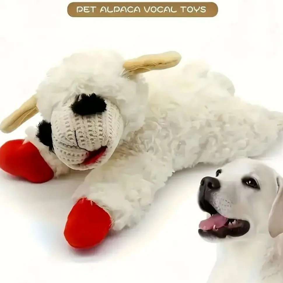 DOWNYPAWS - Jouet En Peluche Couineur En Forme De Mouton - Jouet Interactif à Mâcher Pour Chien