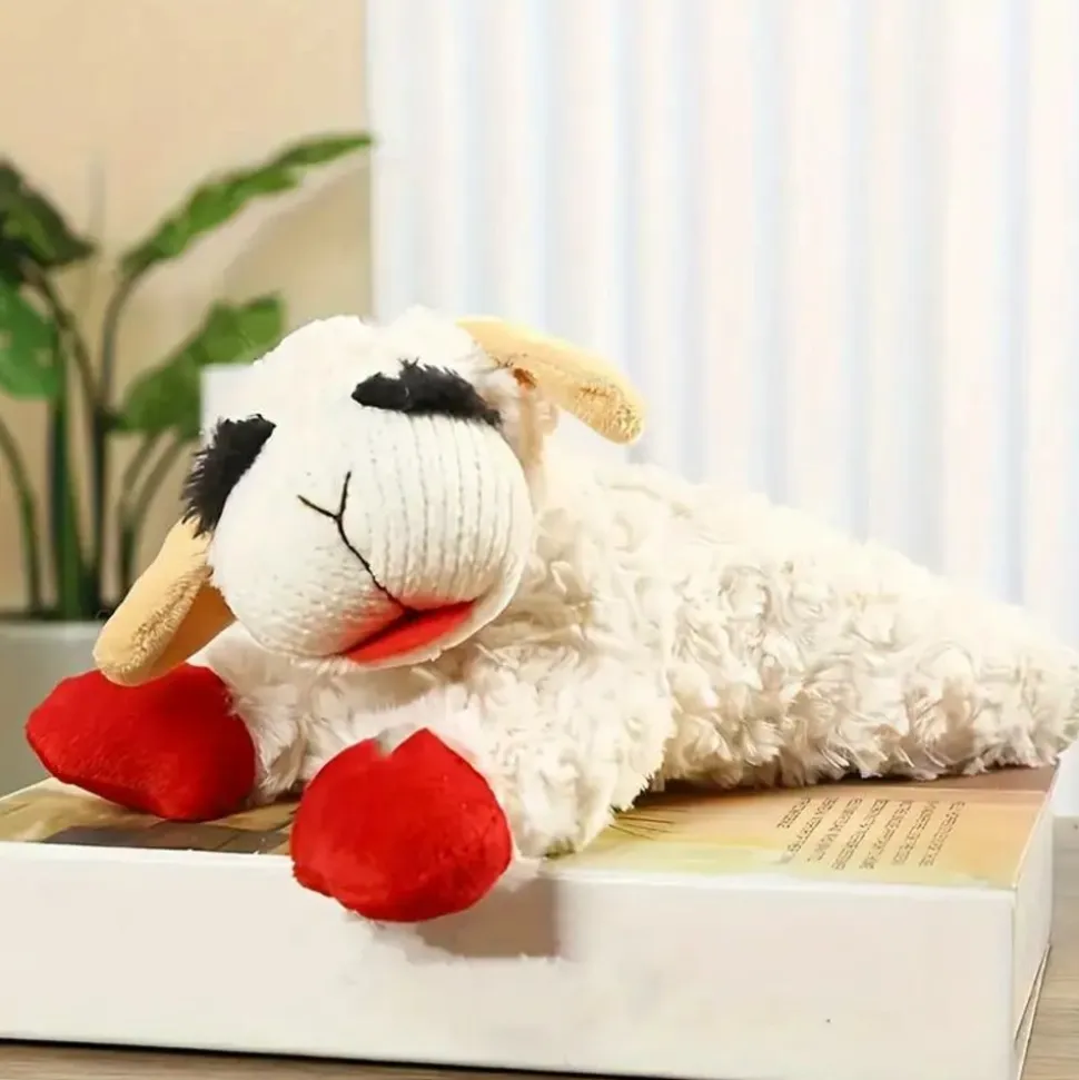 DOWNYPAWS - Jouet En Peluche Couineur En Forme De Mouton - Jouet Interactif à Mâcher Pour Chien
