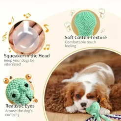 DOWNYPAWS - Jouet En Peluche En Forme De Pieuvre Pour Chien - Résistant Aux Morsures, Couineur Et Nettoyage Dentaire