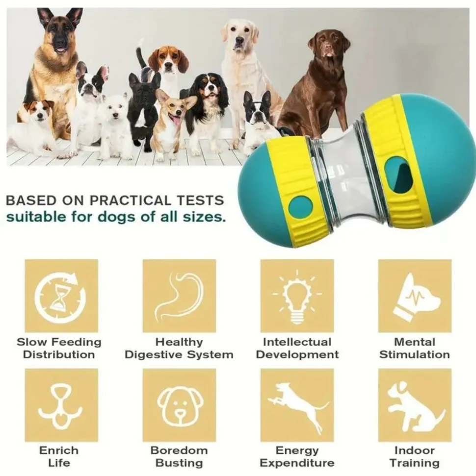 DOWNYPAWS - Jouet Interactif Distributeur De Friandises Pour Chien - Balle De Santé Dentaire Résistante