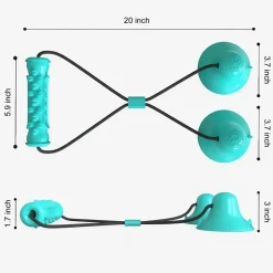 DOWNYPAWS - Jouet interactif à mâcher pour chien: balle de broyage des dents avec ventouse, nettoyage des dents