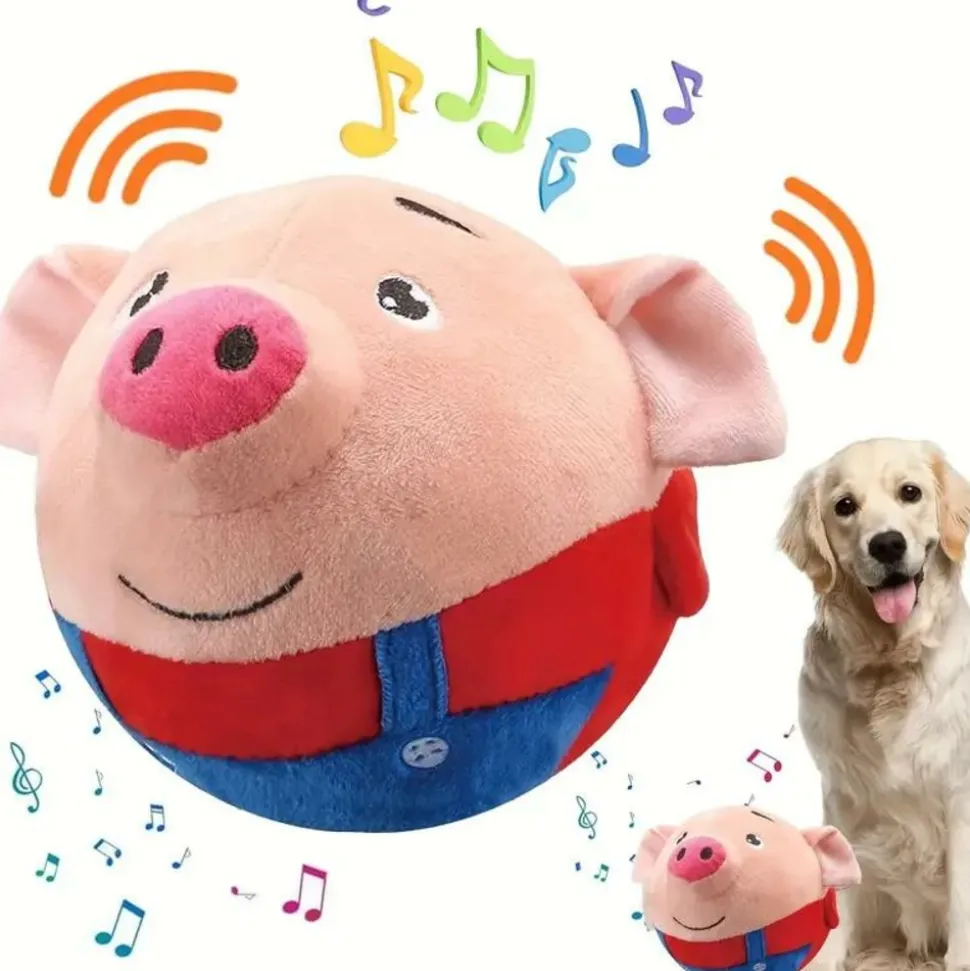 DOWNYPAWS - Jouet électronique En Peluche Pour Chien - Rechargeable Par USB, Motif Cochon De Dessin Animé