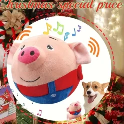 DOWNYPAWS - Jouet électronique En Peluche Pour Chien - Rechargeable Par USB, Motif Cochon De Dessin Animé