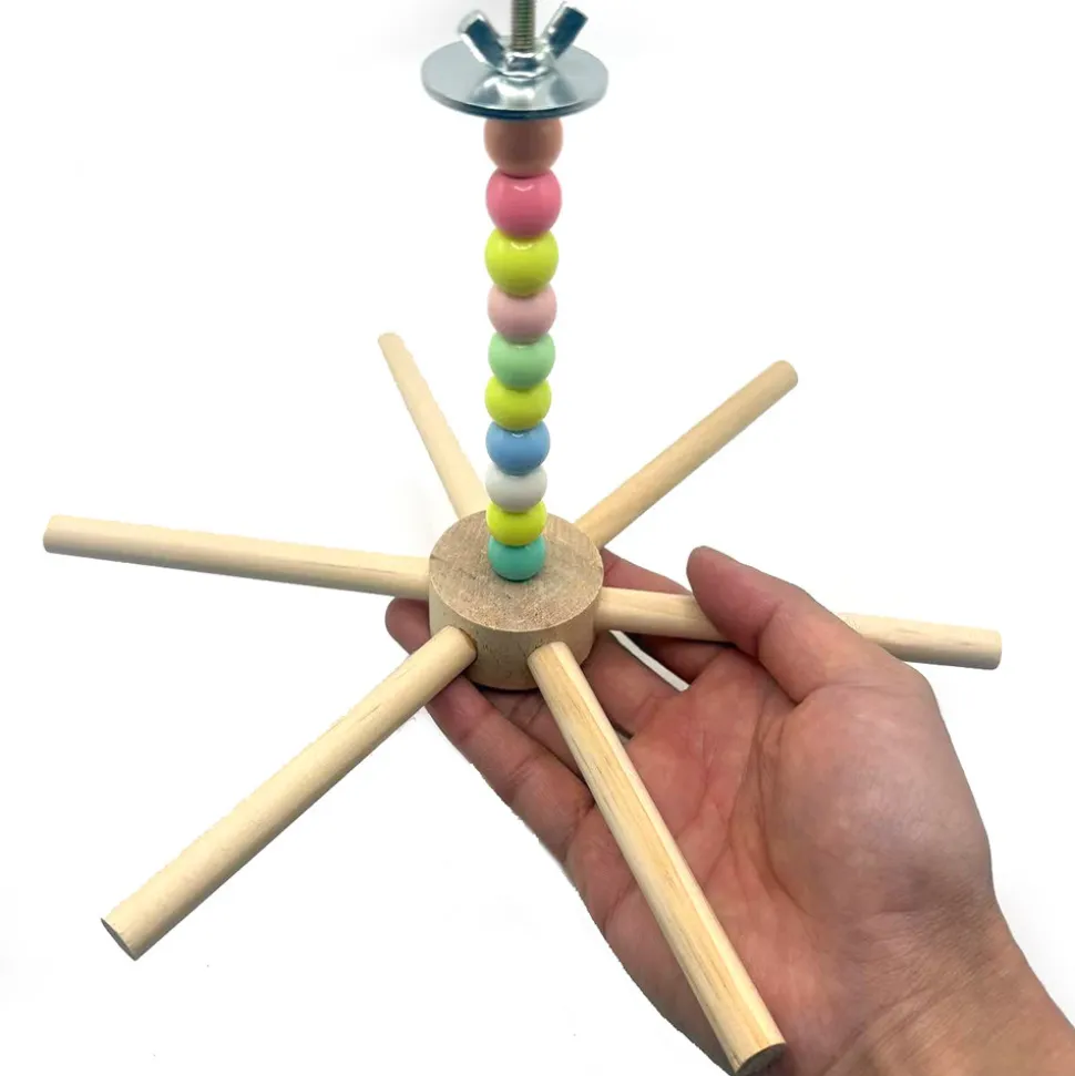 DOWNYPAWS - Jouet perchoir rotatif pour oiseaux