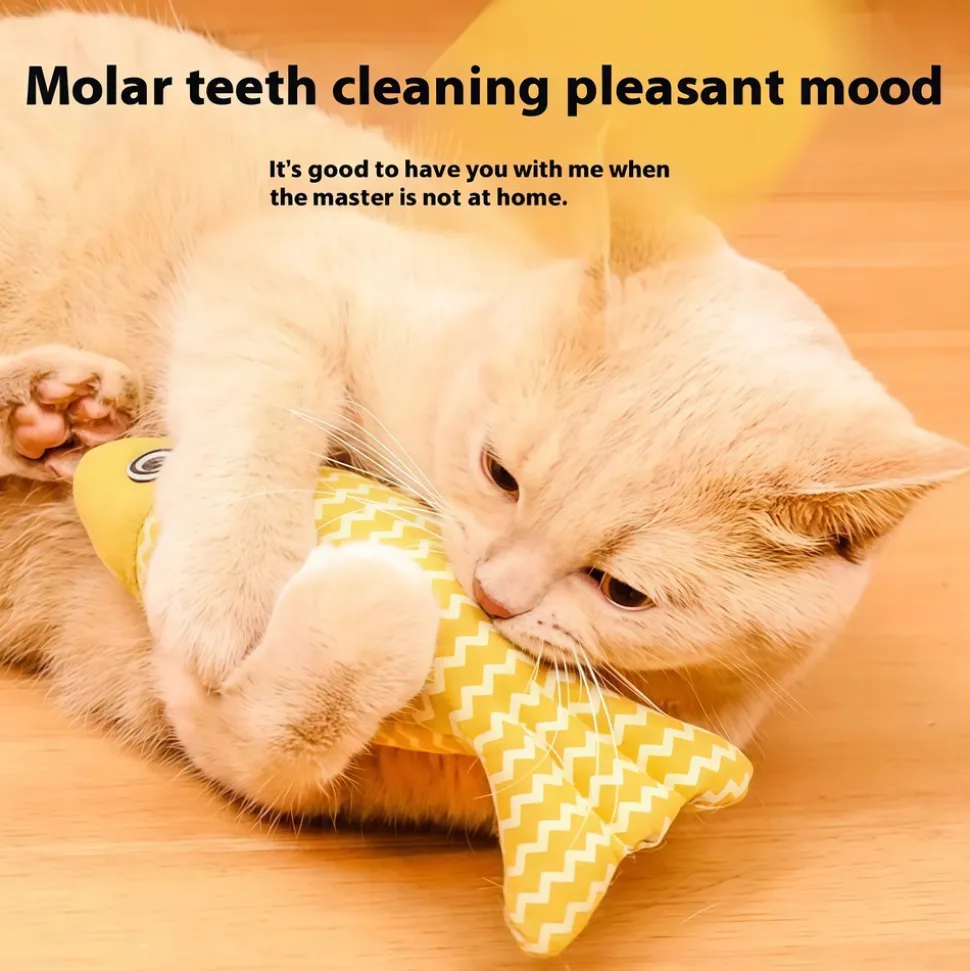 DOWNYPAWS - Jouets pour chats: simulation d'herbe à chat poisson teaser dentition