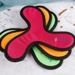 DOWNYPAWS - Jouets pour chiens-frisbee pour chien boomerang 2 articles-jaune + rouge