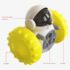 DOWNYPAWS - Jouets pour chiens-fuite de nourriture-forme de roue de gobelet jaune