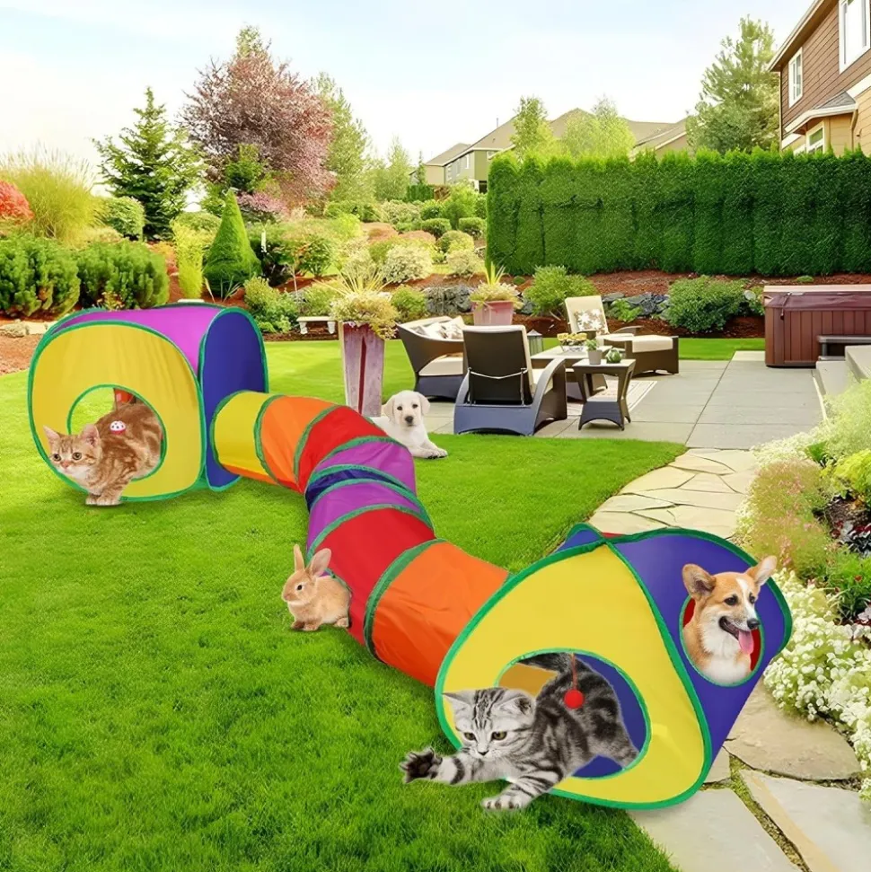 DOWNYPAWS - Jouet tunnel tente pour chatpliable