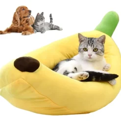 DOWNYPAWS - Lit pour chat en forme de banane-70*40*13cm
