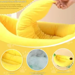 DOWNYPAWS - Lit pour chat en forme de banane-70*40*13cm