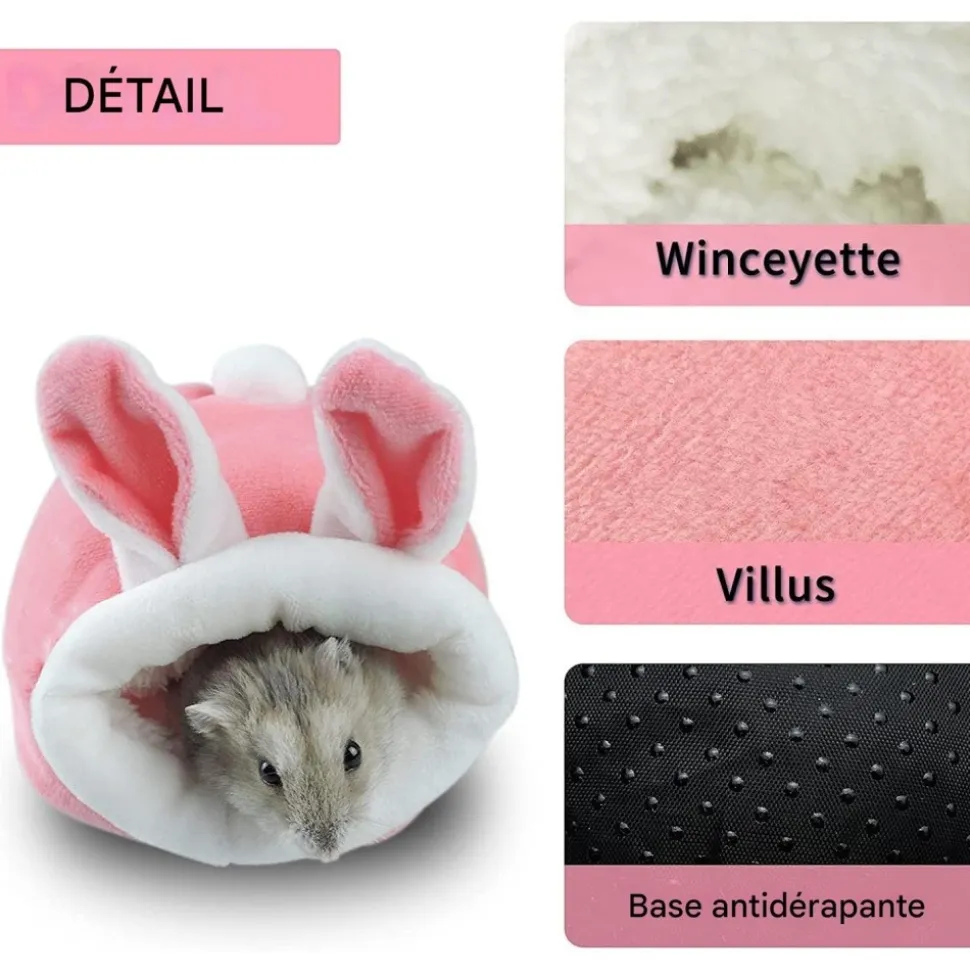 DOWNYPAWS - Lit pour hamster - antidérapant doux et chaud