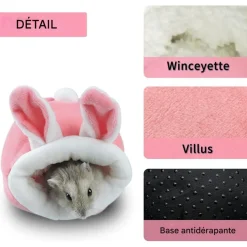DOWNYPAWS - Lit pour hamster - antidérapant doux et chaud