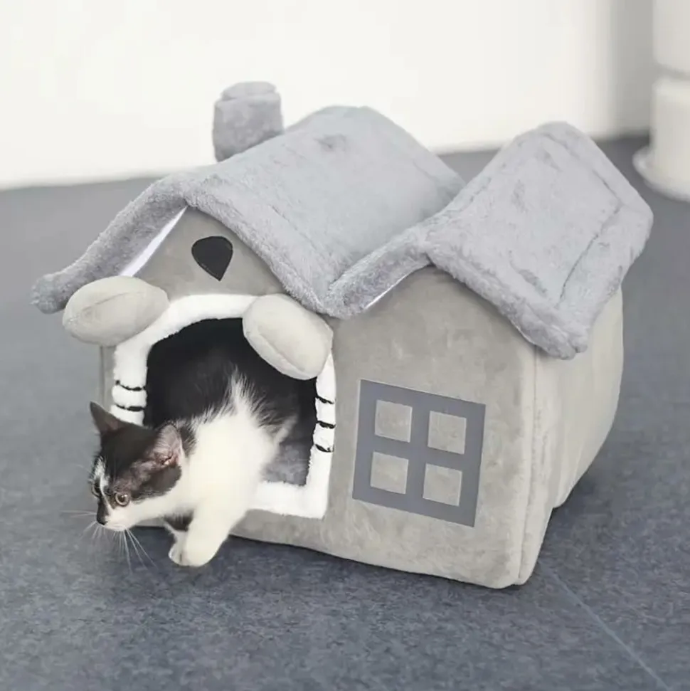 DOWNYPAWS - Maison Pour Chatons, Lit Confortable Et Lavable, Coussins Amovibles