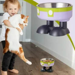 DOWNYPAWS - Mangeoire hauteur ergonomique - acier inoxydable vert